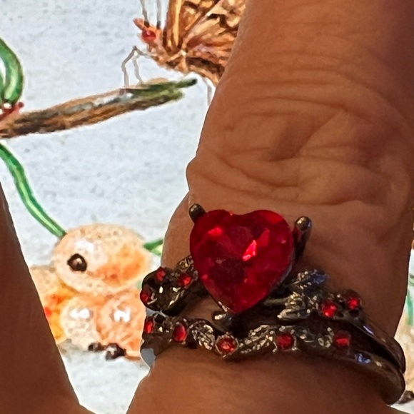 Double rings heart zirconia - Picture 9 of 13